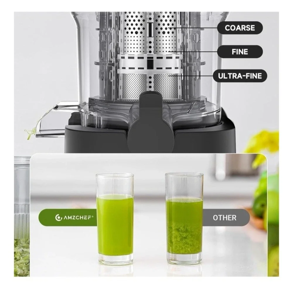 New AMZCHEF Cold Press Juicer, Juicers Machines - Wide Mouth & Large Feed‎ Chute